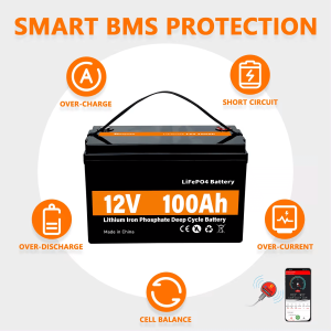 LiFePO4 Solar Energy Storage Power Baterei 12V 100Ah